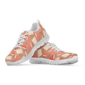 Reading Books And Glasses Pattern Print White Running Shoes