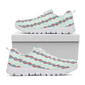 Red And Blue DNA Pattern Print White Running Shoes