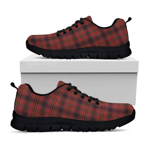Red And Yellow Tartan Pattern Print Black Running Shoes