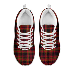 Red And Yellow Tartan Pattern Print White Running Shoes