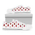 Red Blood Drop Pattern Print White Low Top Sneakers