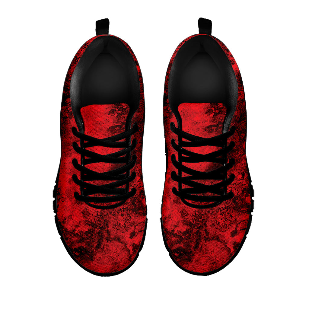 Red Blood Print Black Running Shoes
