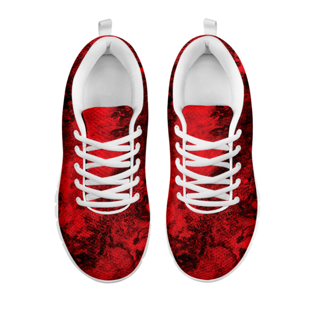 Red Blood Print White Running Shoes