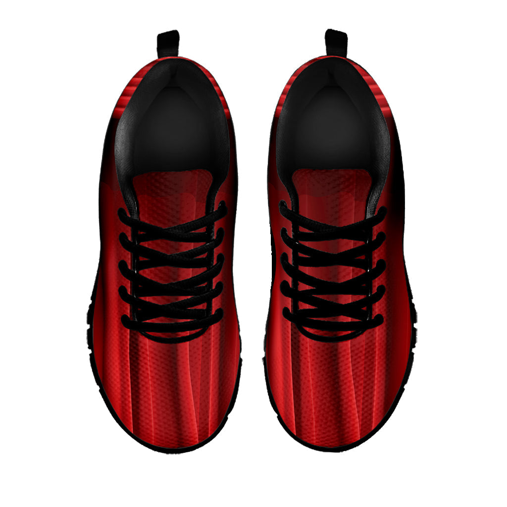 Red Curtain Theater Print Black Running Shoes