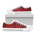 Red Curtain Theater Print White Low Top Sneakers