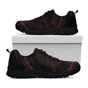 Red Gun Sight Print Black Running Shoes