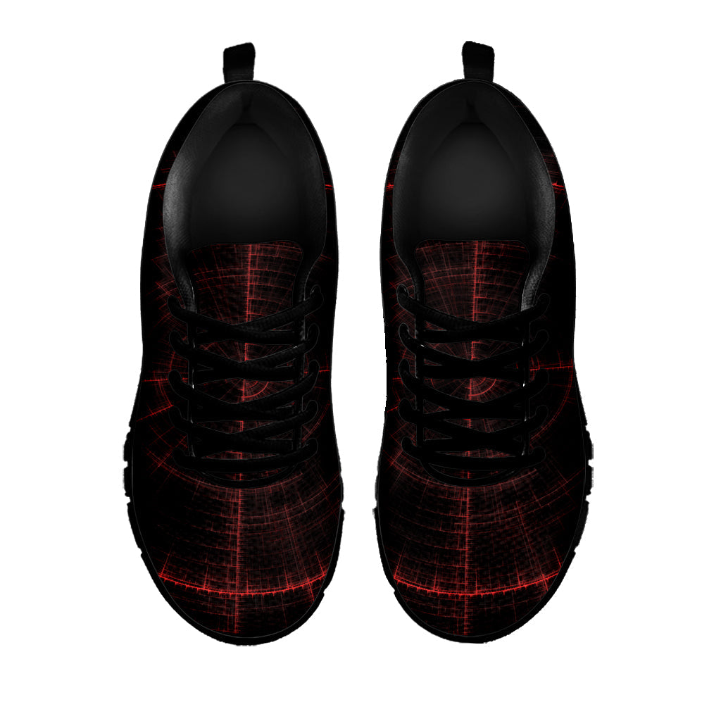 Red Gun Sight Print Black Running Shoes