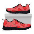 Red Heart Lollipop Pattern Print Black Running Shoes