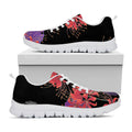 Red Japanese Amaryllis Pattern Print White Running Shoes