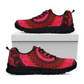 Red Kaleidoscope Print Black Running Shoes