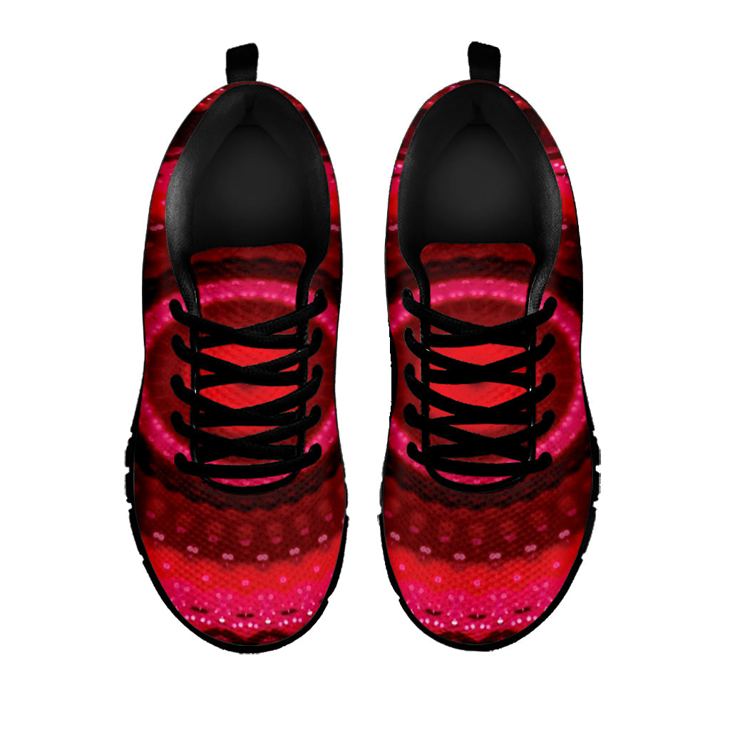 Red Kaleidoscope Print Black Running Shoes