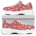 Red Lollipop Candy Pattern Print White Chunky Shoes