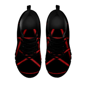 Red Pentagram Symbol Print Black Running Shoes