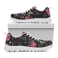 Red Rose Floral Pattern Print White Running Shoes