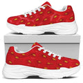 Red Strawberry Print White Chunky Shoes