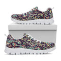 Retro Indian Paisley Pattern Print White Running Shoes