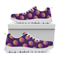 Retrowave Sunset Pattern Print White Running Shoes
