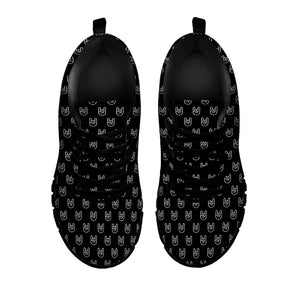 Rock And Roll Hand Symbol Pattern Print Black Running Shoes
