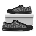 Rock And Roll Music Pattern Print Black Low Top Sneakers