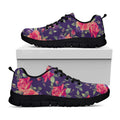 Rose Pansy Floral Flower Pattern Print Black Running Shoes