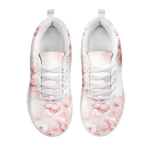 Rose Pink Marble Print White Running Shoes