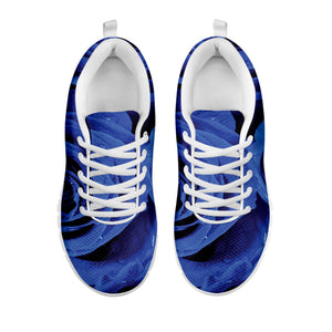 Royal Blue Rose Print White Running Shoes