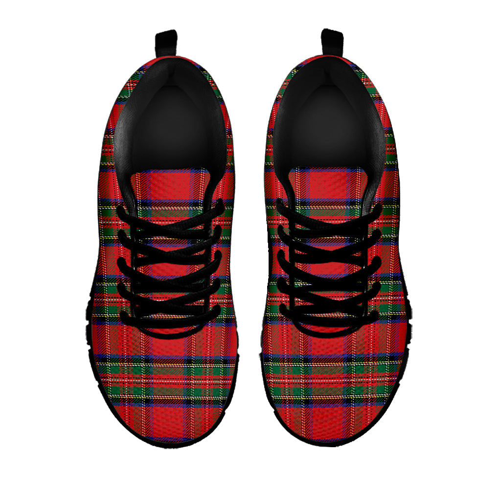 Royal Stewart Tartan Pattern Print Black Running Shoes