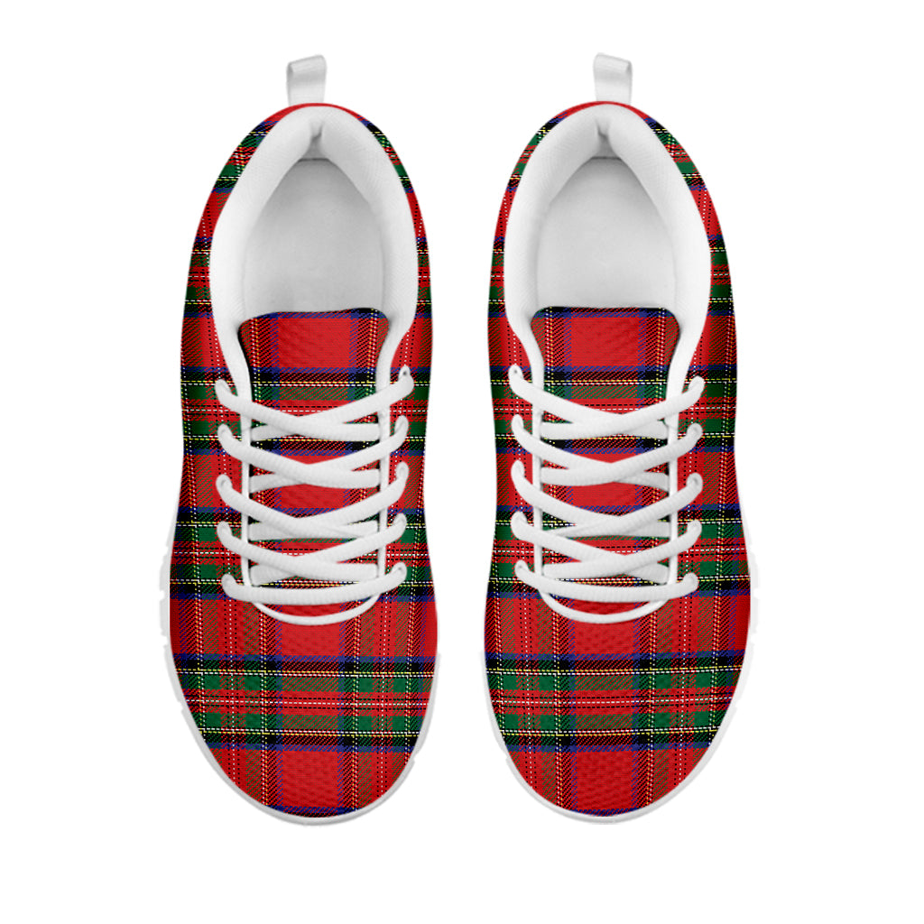 Royal Stewart Tartan Pattern Print White Running Shoes