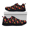 Sacred Heart Pattern Print Black Running Shoes