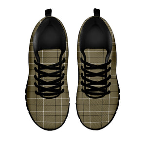 Sage Green Tattersall Pattern Print Black Running Shoes