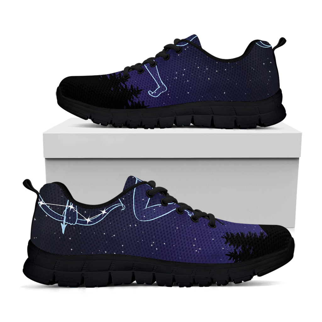 Sagittarius Constellation Print Black Running Shoes