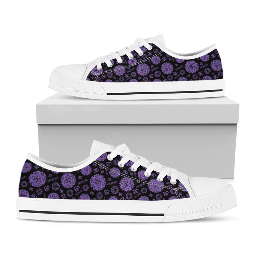 Sahasrara Chakra Pattern Print White Low Top Sneakers