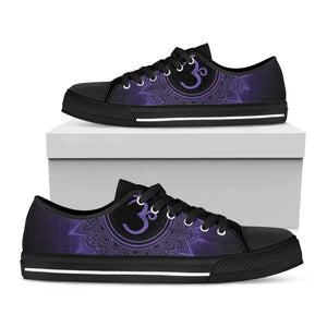 Sahasrara Chakra Symbol Print Black Low Top Sneakers