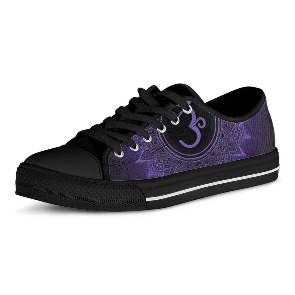 Sahasrara Chakra Symbol Print Black Low Top Sneakers