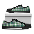 Saint Patrick's Day Tartan Pattern Print Black Low Top Sneakers