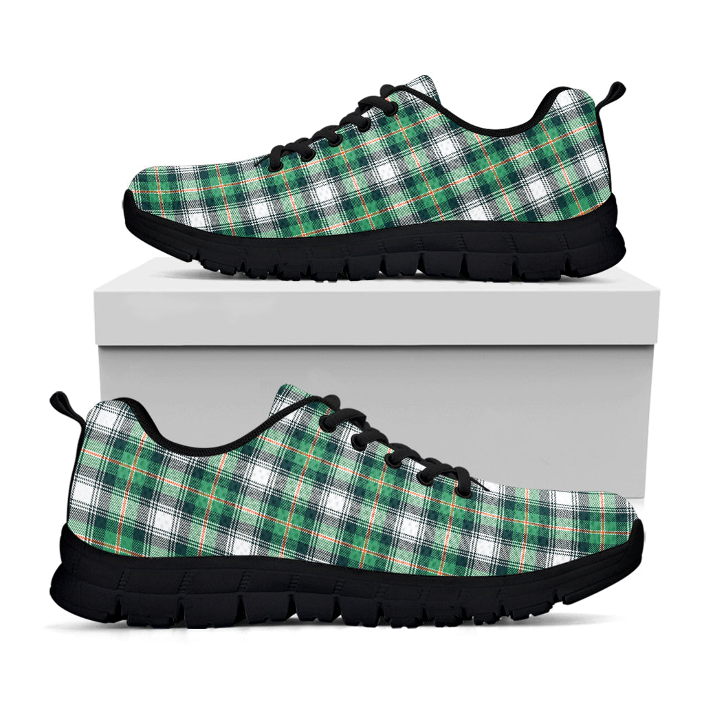Saint Patrick's Day Tartan Pattern Print Black Running Shoes