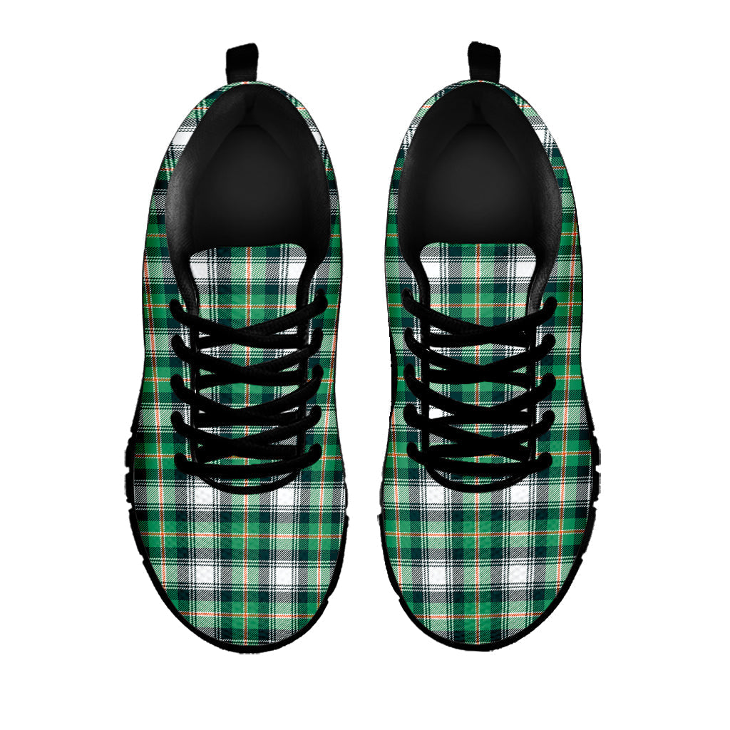 Saint Patrick's Day Tartan Pattern Print Black Running Shoes
