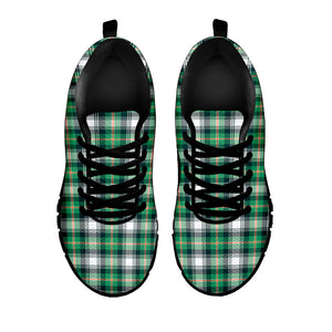 Saint Patrick's Day Tartan Pattern Print Black Running Shoes