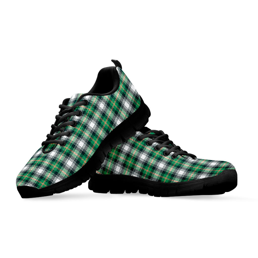 Saint Patrick's Day Tartan Pattern Print Black Running Shoes