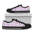 Sakura Cherry Blossom Pattern Print Black Low Top Sneakers
