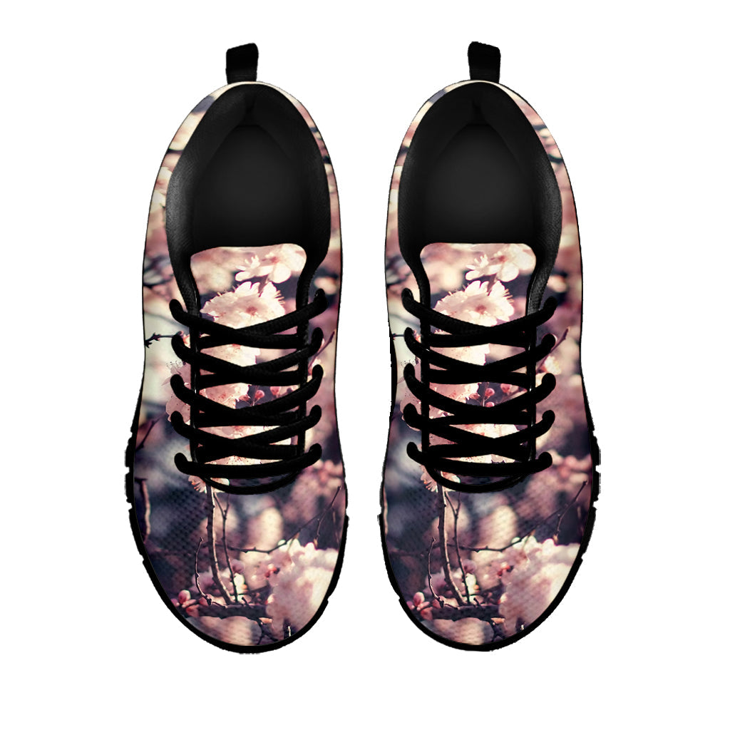 Sakura Cherry Blossom Print Black Running Shoes