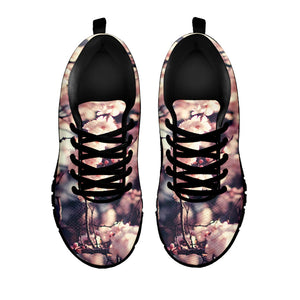 Sakura Cherry Blossom Print Black Running Shoes