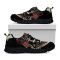 Samurai Warrior Skull Print Black Running Shoes