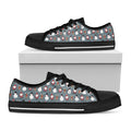 Santa Claus And Friends Pattern Print Black Low Top Sneakers