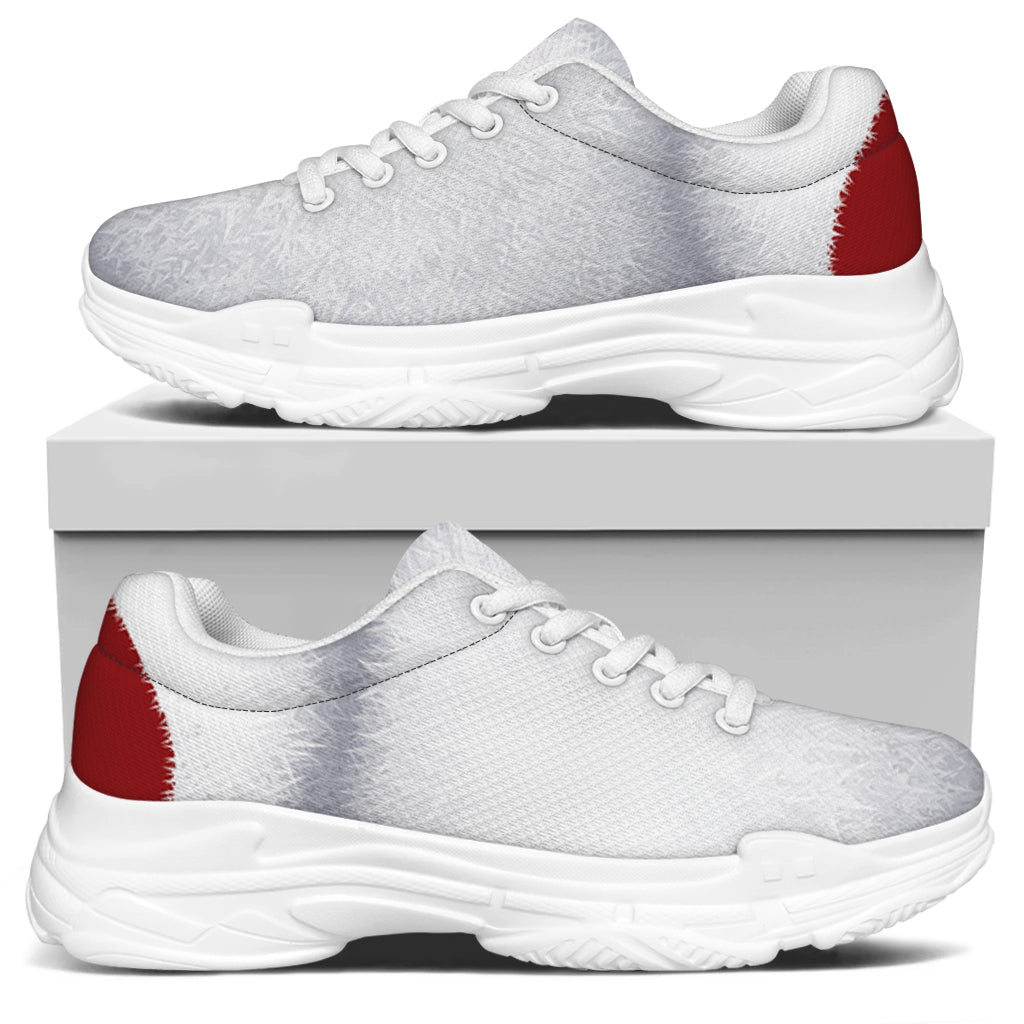 Santa Claus Beard Print White Chunky Shoes
