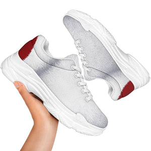 Santa Claus Beard Print White Chunky Shoes