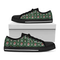 Santa Claus Knitted Pattern Print Black Low Top Sneakers