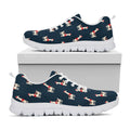 Santa Claus Llama Xmas Pattern Print White Running Shoes
