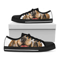Santa Labrador Retriever Print Black Low Top Sneakers