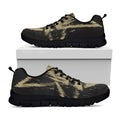 Satanic Pentagram Skull Print Black Running Shoes